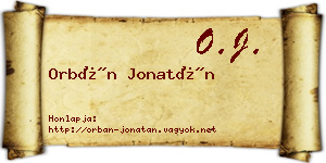 Orbán Jonatán névjegykártya
