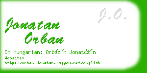jonatan orban business card